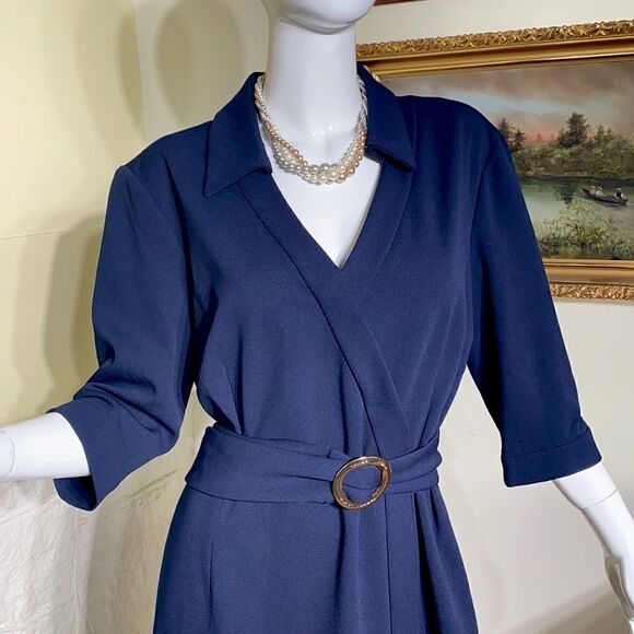 Tahari Arthur S. Levine Belted Dress - Picture 7 of 10